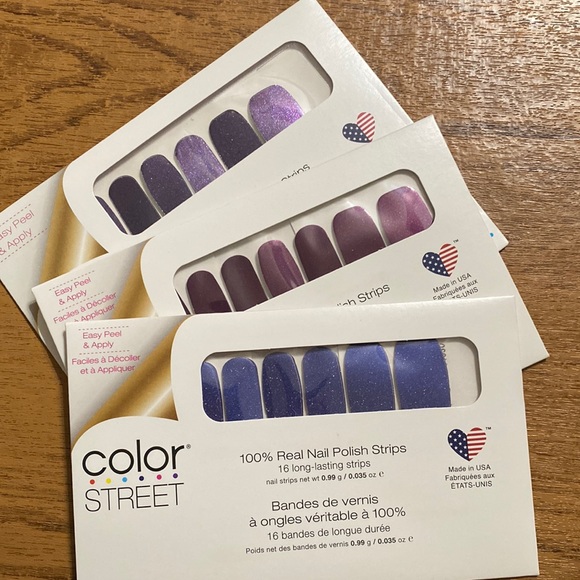 Color Street nail strips, 3 sets, purple/indigo, NIP - Picture 1 of 11